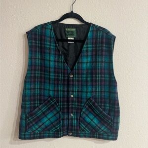 Vintage plaid vest size large